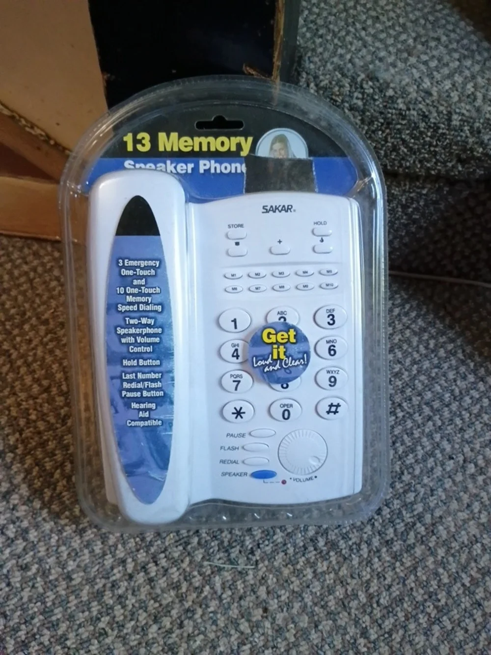 The Sak White Corded Speaker Phone with 13-Memory Speed Dial
